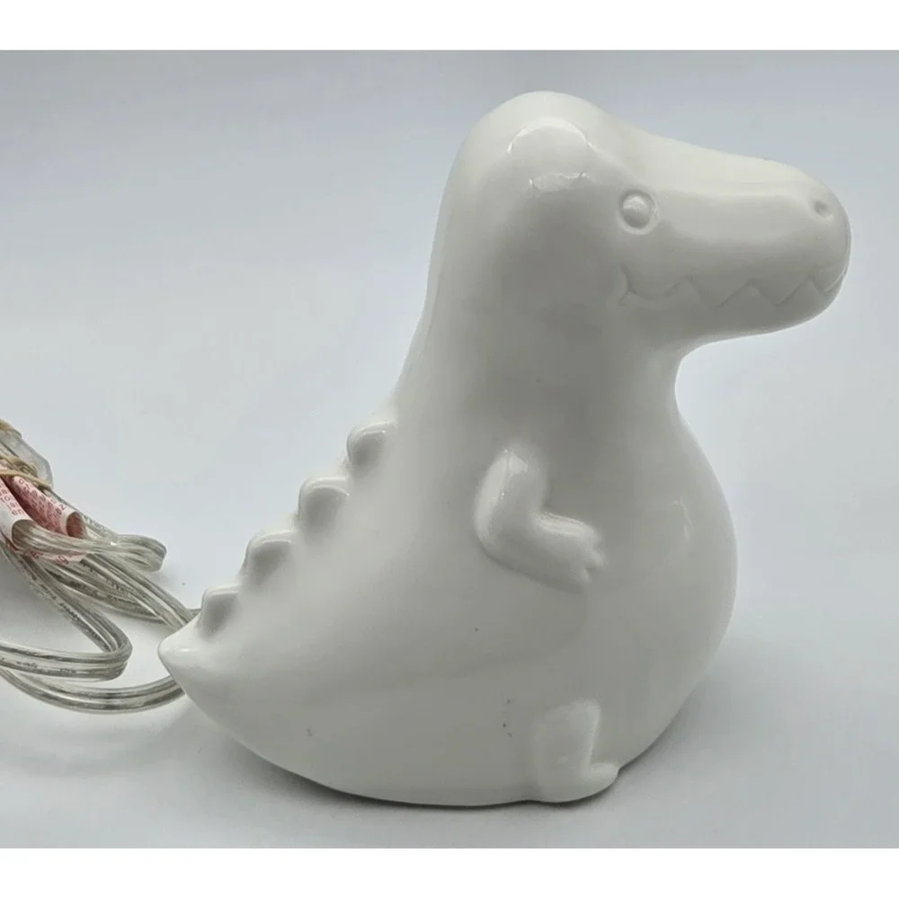 Hobby Lobby Dinosaur Night Light Plug In White Ceramic Kids Nursery‎ Decor Lamp